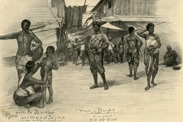 Scena di strada, Bangkok, Siam