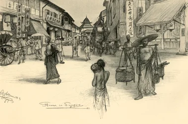 Scena di strada, Singapore, 1898