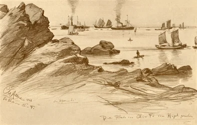 Le strade di Chefoo viste dalle colline, Cina