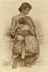 Giovane madre, Kandy, Ceylon, 1898