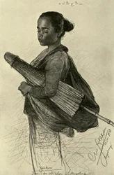 Giovane donna con parasole, Magalang, Giava