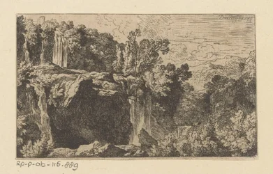 Paesaggio arcadico con cascata