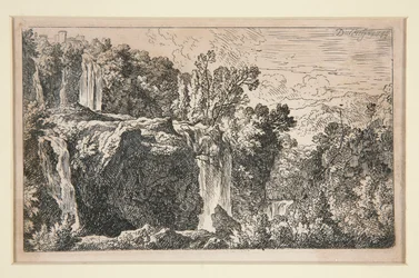 Paesaggio con cascata