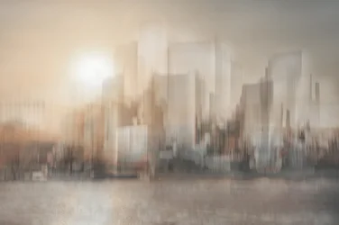 Il bagliore sfocato del panorama urbano