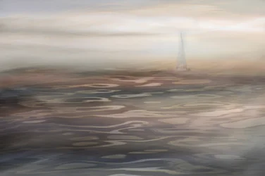 Barca a vela nella nebbia: serenità