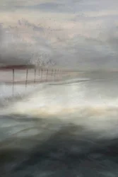 Paesaggio invernale nebbioso