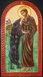 San Francesco e il lupo, 2004 (tempera all