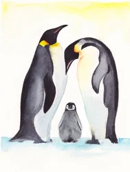 Ritratto di famiglia di pinguini