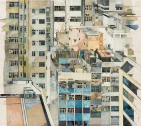 Hong Kong, 2011 (collage di carta dipinto ad acquerello)