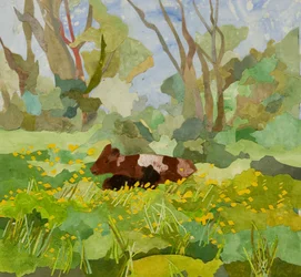 Southolt Cows, 2020 (collage di carta dipinto ad acquerello)
