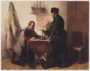 Jacob van Heemskerk e Willem Barendsz pianificano il loro viaggio nell