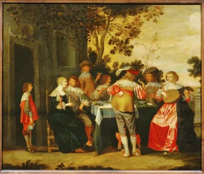 Le Jeu. Cena con musicisti ... (dipinto su tela)