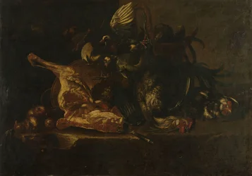 Natura Morta con Carne e Uccelli Morti