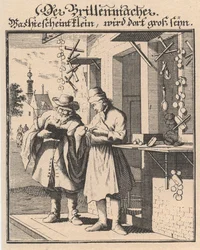 Fabbricante di occhiali da Abbildung der gemein-nützlichen Haupt-Stände, 1698