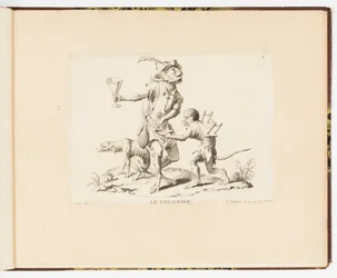 Tavola 4, La Ptisanier (Il Venditore di Tisane), Singeries ou différentes actions de la vie humaine représentées par des singes (Buffonate o Diverse Azioni della Vita Umana Rappresentate da Scimmie)