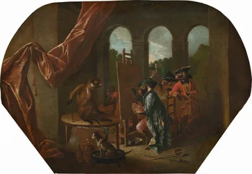 Singerie: Il pittore, 1739 circa (olio su tela)