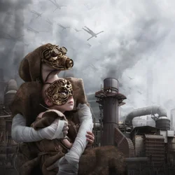 Abbraccio distopico steampunk