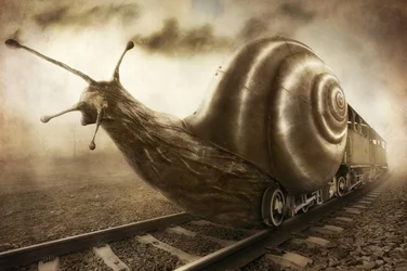 Treno a vapore in stile steampunk