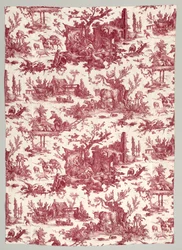 Striscia di cotone stampato con disegno Les plaisirs de la ferme