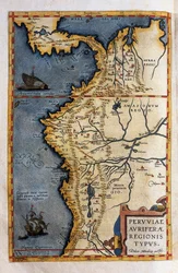 Mappa del Perù, dai registri della spedizione di Hernando de Soto nel 1570