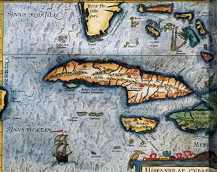 Mappa del Mar dei Caraibi di Christophe Plantin
