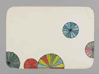 Piccola carta decorata con crisantemi stilizzati (verso), c.1880