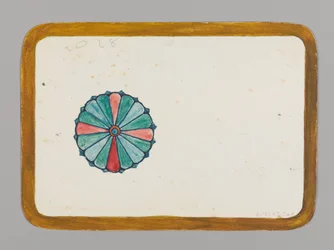 Piccola Carta con Crisantemo Stilizzato, circa 1880