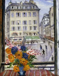 Bouquet autunnale; Veduta da una finestra di Parigi
