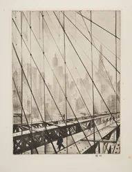 Guardando attraverso il ponte di Brooklyn, pub.1921