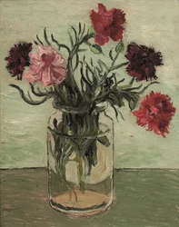 Garofani in vaso di vetro
