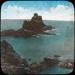 Cavalieri armati Rock, Lands End, Cornovaglia, fine XIX o inizio XX secolo