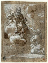 La Madonna e il Bambino in gloria appaiono a un giovane inginocchiato