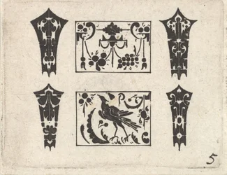 Stampa in Blackwork con un motivo simmetrico Schweifwerk