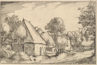 Cortile della fattoria, tavola 5 da Regiunculae et Villae Aliquot Ducatus Brabantiae, ca. 1610