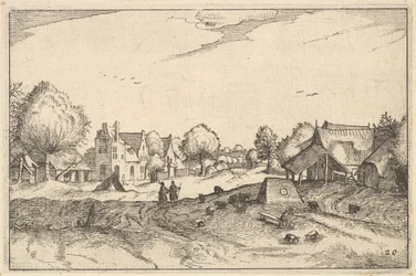 Strada del villaggio, tavola 20 da Regiunculae et Villae Aliquot Ducatus Brabantiae, ca. 1610
