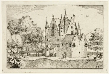 Un castello, piatto 22 dopo Immagini di fattorie, case di campagna e villaggi rustici (Praediorum villarum et rusticarum casularum icones)