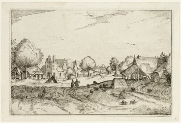 Strada del villaggio, piatto venti dopo Immagini di fattorie, case di campagna e villaggi rustici (Praediorum villarum et rusticarum casularum icones)