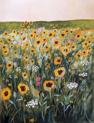 Campo di girasoli dorati