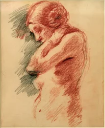 Nudo femminile in piedi, verso sinistra