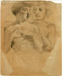 Due nudi, in piedi uno dietro l