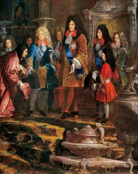 Luigi XIV riceve la sottomissione del Doge di Genova nel maggio 1685 (dettaglio)
