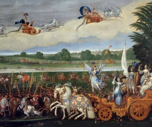 I quattro elementi. La Terra (dettaglio a destra). Dipinto di Claude Deruet (1588-1662)