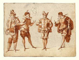 Quattro figure in costume teatrale