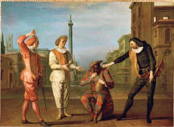 Scene dalla commedia "Le tombeau de Maitre Andre" ...