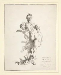 Senza titolo (nudo femminile con putti)