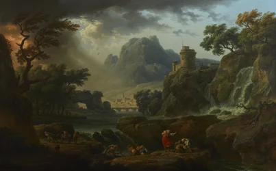 Paesaggio montano con tempesta in arrivo