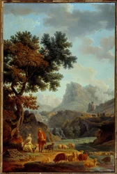 La bergère des Alpes Dipinto di Joseph Vernet