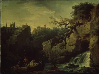Paesaggio romantico nel gusto di Salvatore Rosa, 1746