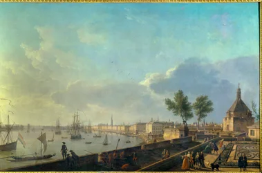 Il porto di Bordeaux con i bastioni, XVIII secolo. Parigi, Museo della Marina