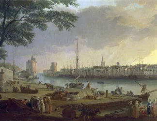 Veduta del porto di La Rochelle Dipinto di Joseph Vernet (1714-1789), particolare